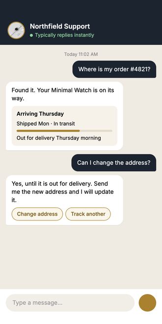 Order support chat
