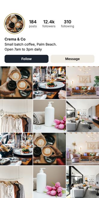 Social media profile mock-up